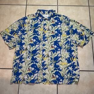 Disney Store Button Down Hawaiian Shirt Men’s Large Mickey Donald Pluto Safari